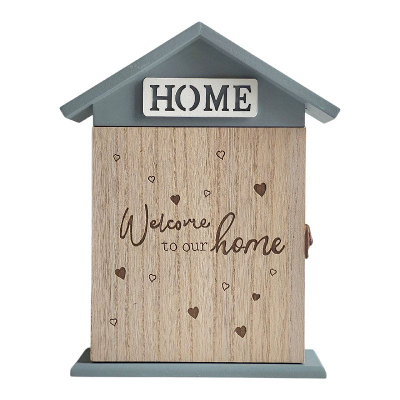 PORTA LLAVES, LLAVERO DECORATIVO PARA LLAVES ESTILO RUSTICO MADENA NATURAL 6 GANCHOS 20X28CM