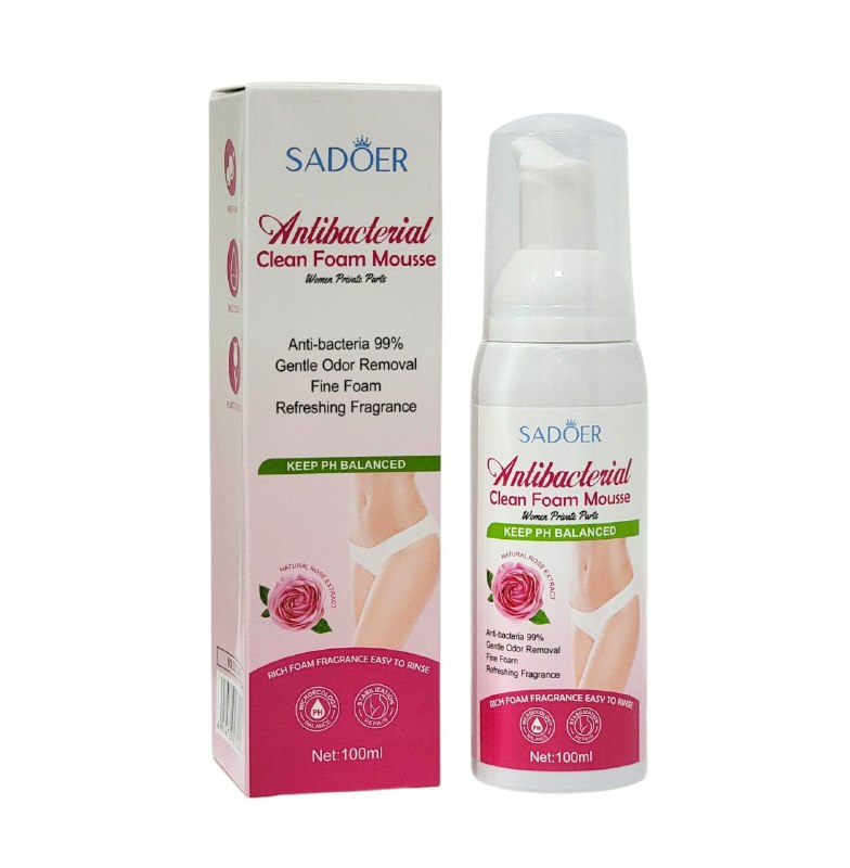 JABON INTIMO EN ESPUMA ANTIBACTERIAL DE MUJER CON EXTRACTO DE ROSA SADOER 100ML
