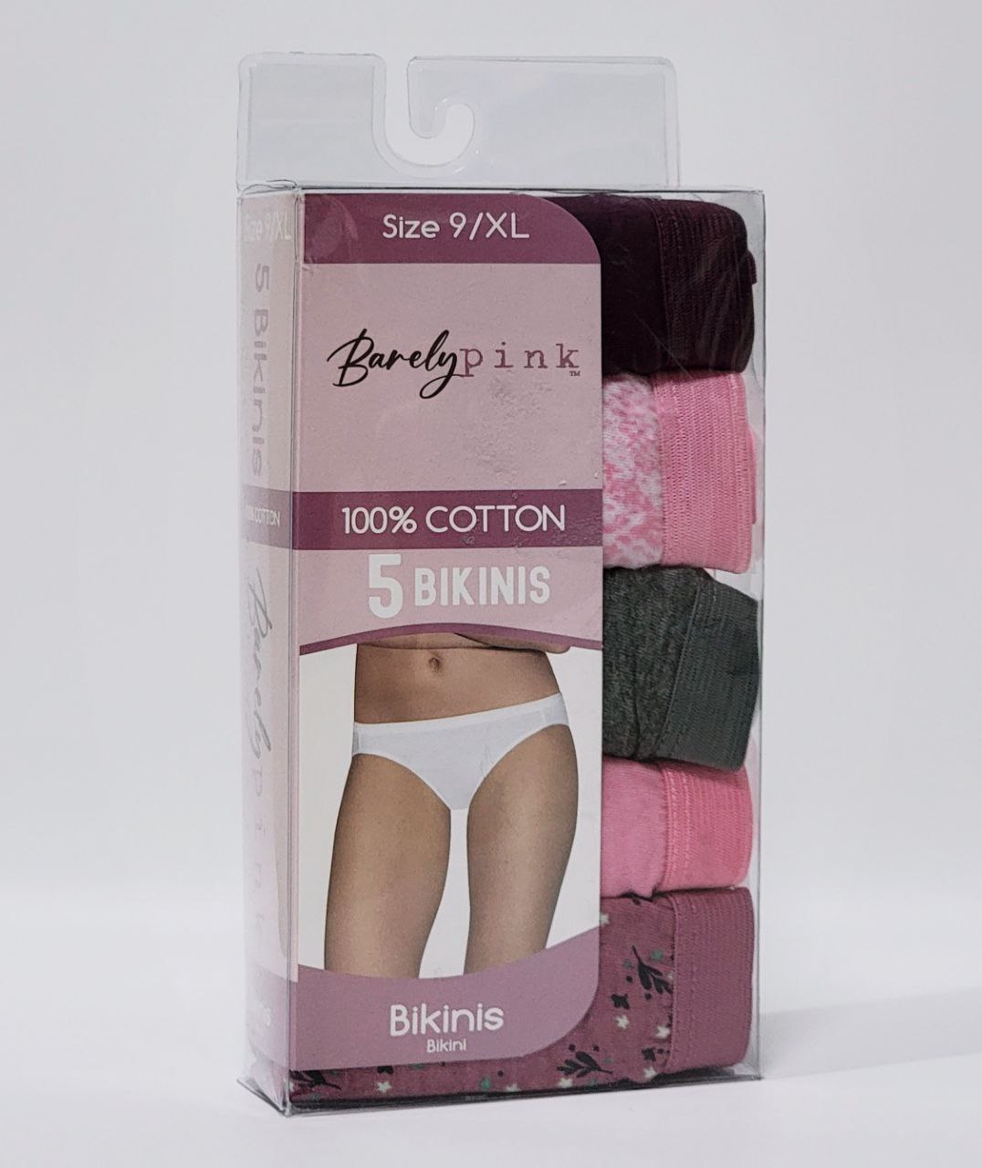ROPA INTERIOR PARA DAMA BARELY PINK BIKINIS DE MUJER 5 UNIDADES TALLA 9/XL