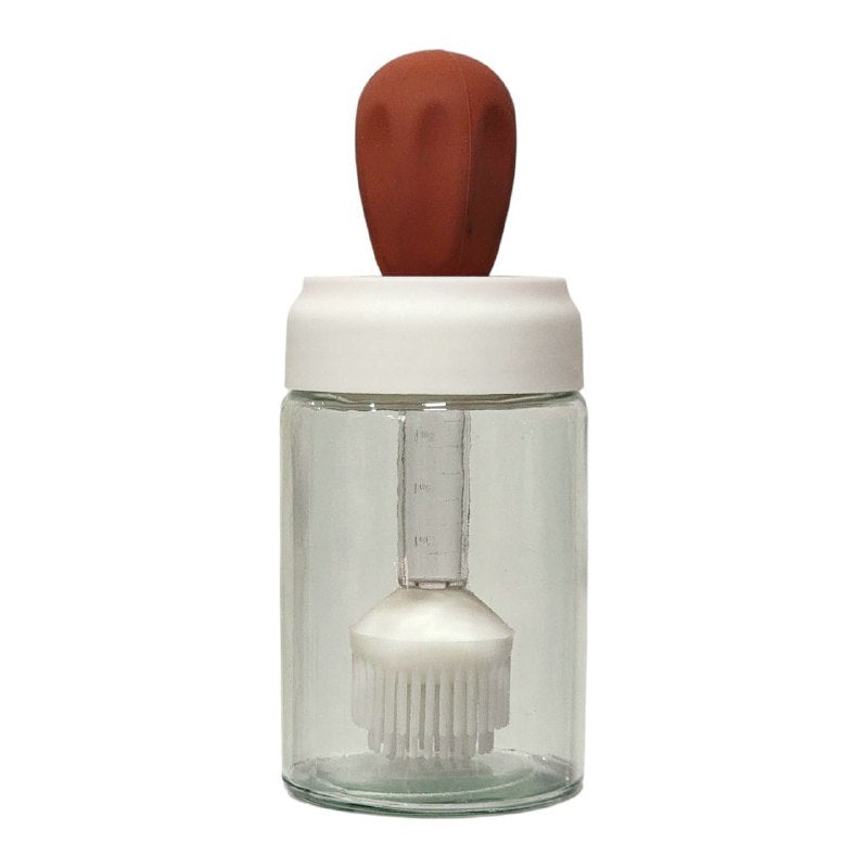 BOTELLA DISPENSADORA DE ACEITE EN GOTERO CON BROCHA DE SILICONA CAPACIDAD 250ML