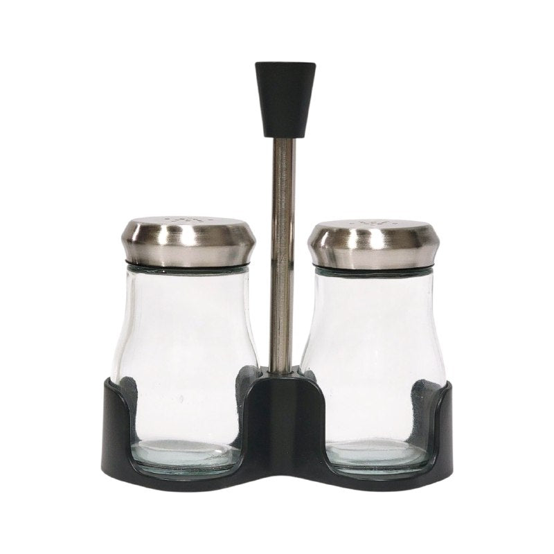 ORGANIZADOR DE ESPECIAS CONDIMENTOS ELEGANTE DE ACERO INOXIDABLE Y VIDRIO