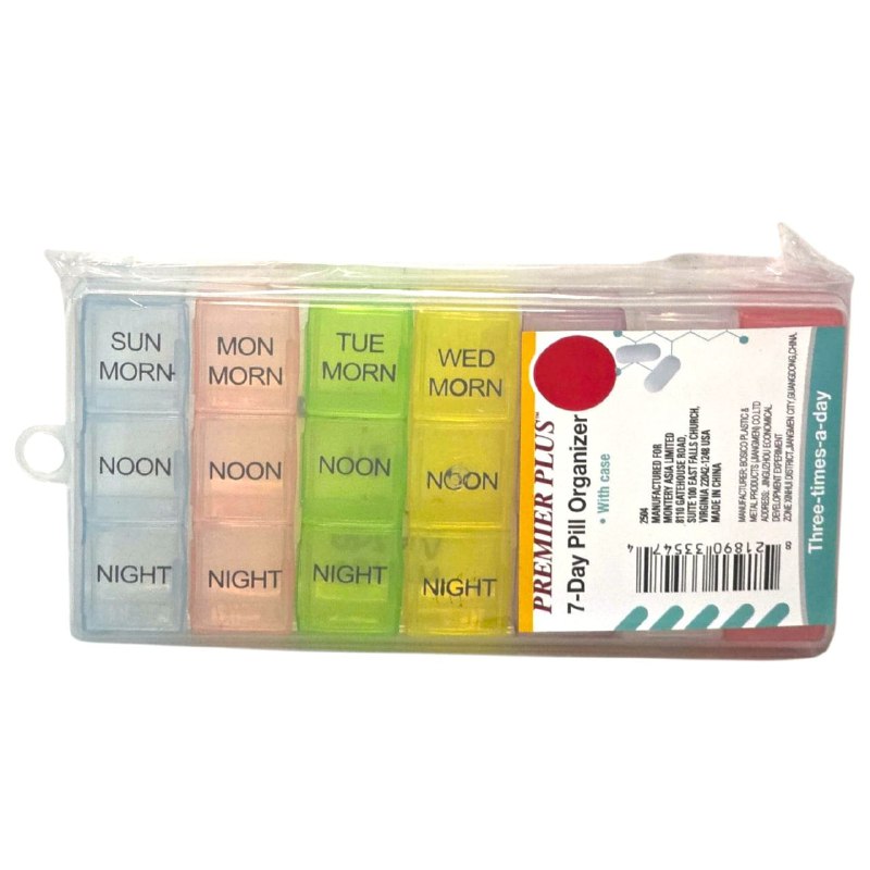 ORGANIZADOR DE PASTILLAS SEMANAL CON CARCASA PROTECTORA PARA LA PORTABILIDAD PREMIER PLUS