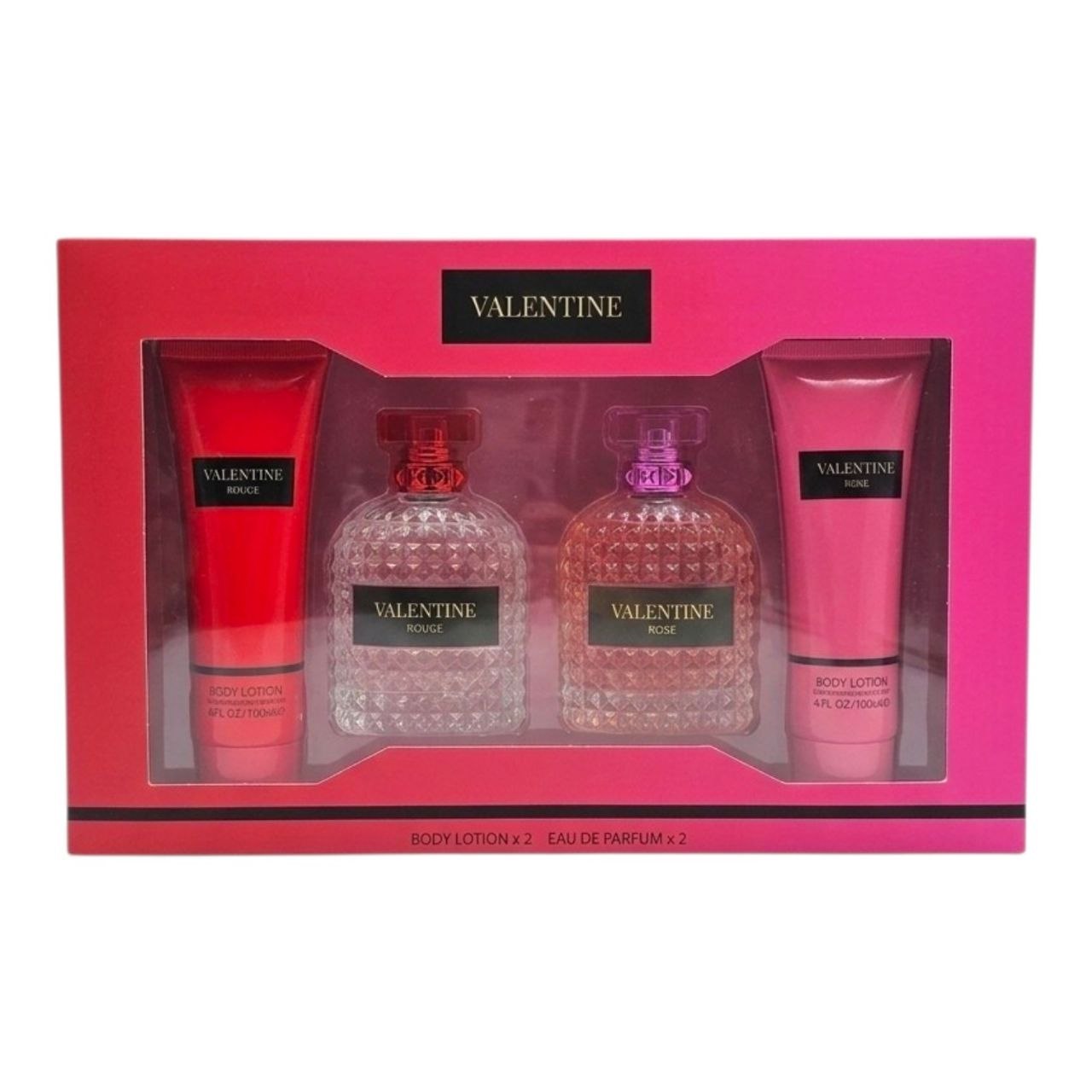 SET ROUGE VALENTINE Y ROSE VALENTINA ED 100MLX2 CREMA CORPORAL 120MLX2 (M)