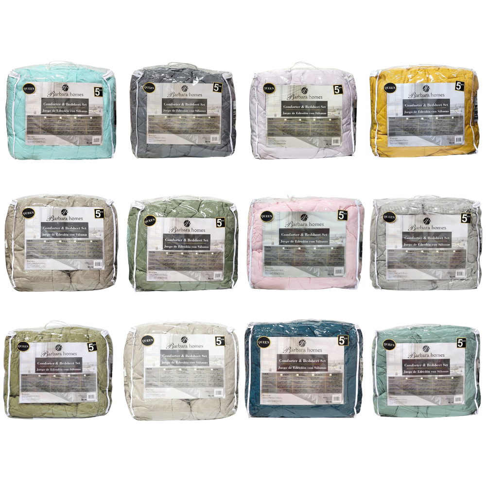 JUEGO DE SABANAS CON EDREDÓN BARBARA HOMES 5PCS
