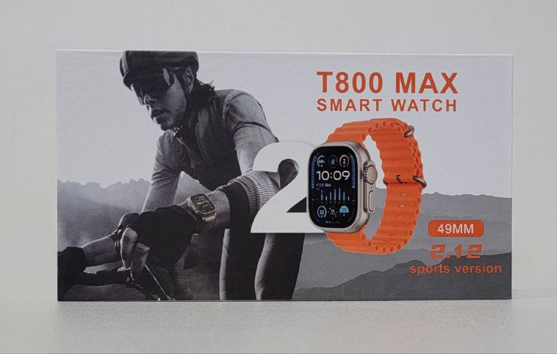 SMARTWATCH RELOJ INTELIGENTE VERSION DEPORTIVA 2,12 COLOR NEGRO T800 MAX