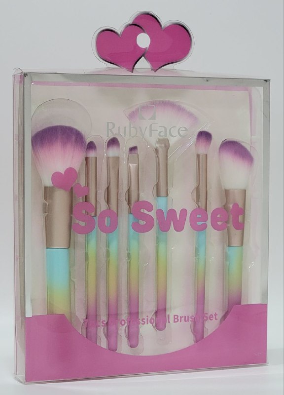 SET DE BROCHAS DE MAQUILLAJE PROFESIONALES RUBY FACE SO SWEET 7UND