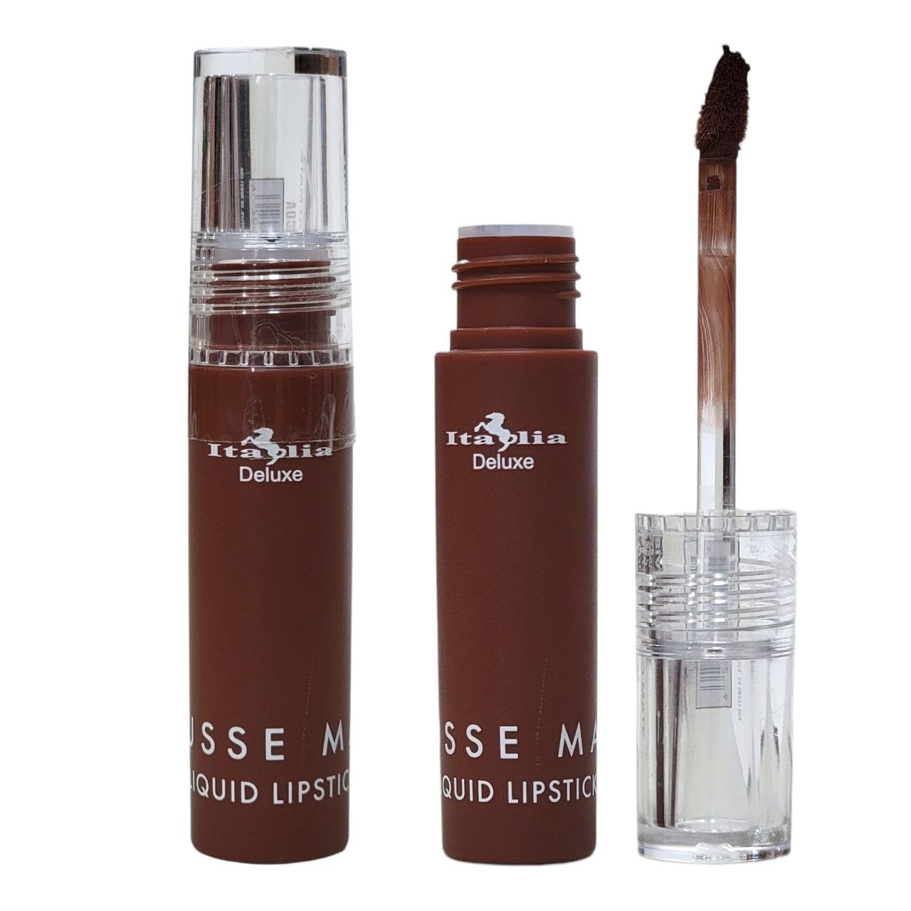 BRILLO LABIAL MATTE, LAPIZ LABIAL LIQUIDO, APLICACION PRECISA CON ACABADO SUAVE TONO 02 COCOA ITALIA DELUXE MOUSSE 3G