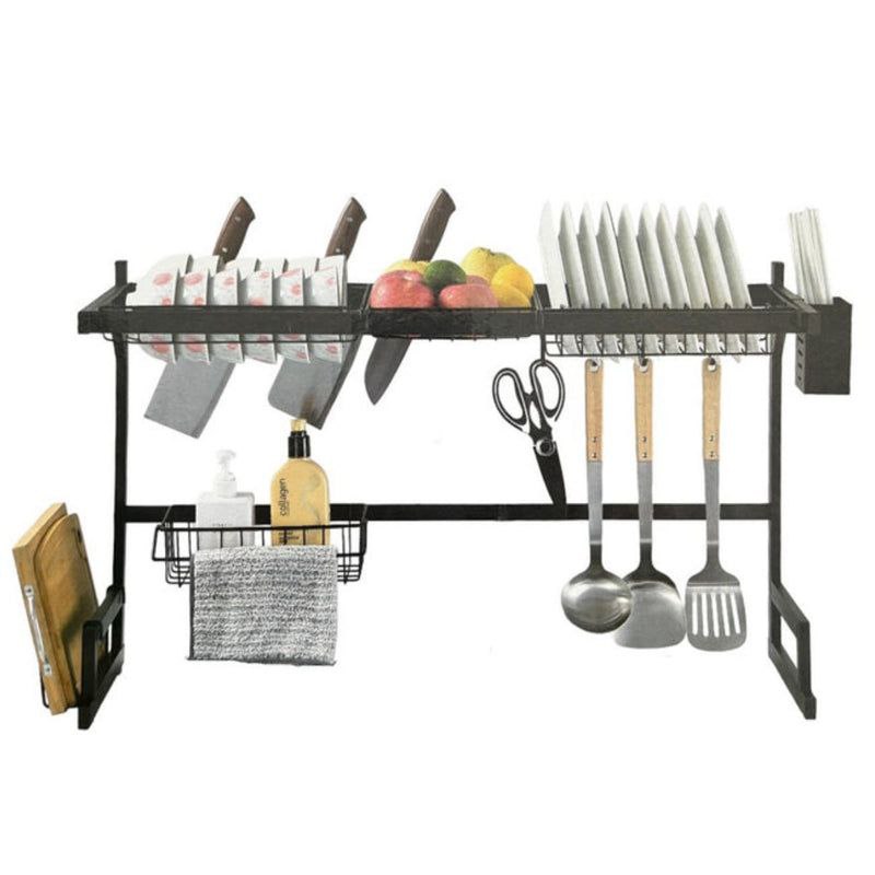 ESTANTE ORGANIZADOR Y ESCURRIDOR DE COCINA, SOBRE EL FREGADERO, ESTANTE DESMONTABLE DE SECADO DE PLATOS DE ACERO INOXIDABLE, FACIL DRENAJE GRAN CAPACIDAD KITCHEN RACK