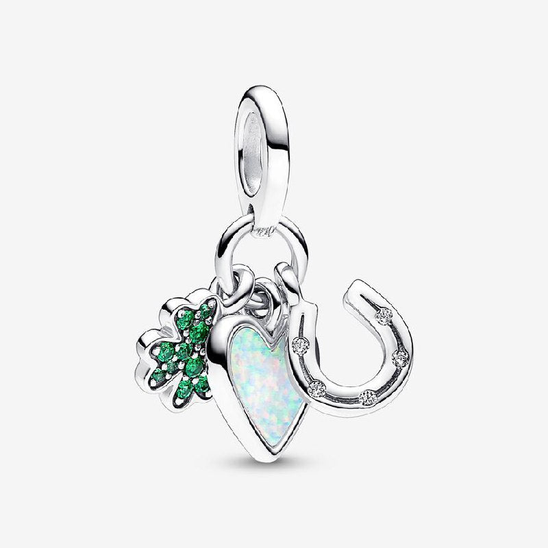 PCHARM4119 FORMA DE CORAZON, HERRADURA Y TREBOL PANDORA PLATA 9.25
