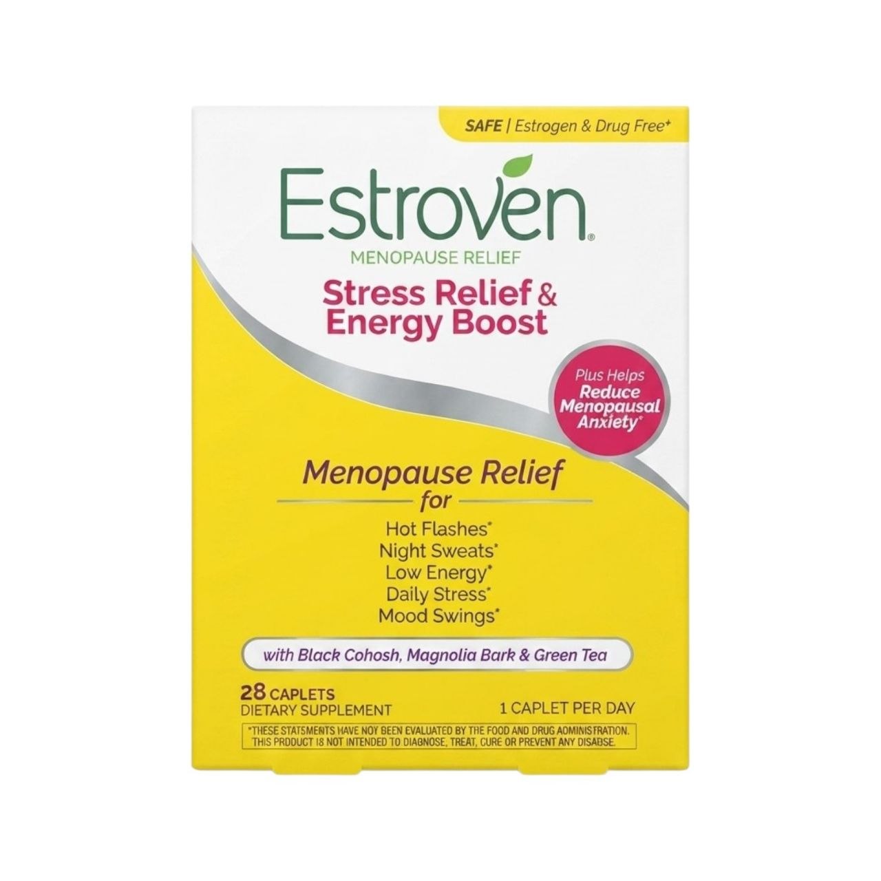 SUPLEMENTO NATURAL ENERGY & STRESS ALIVIO DE LA MENOPAUSIA, ALIVIO DEL ESTRÉS Y AUMENTO DE ENERGÍA ESTROVEN 28 CÁPSULAS