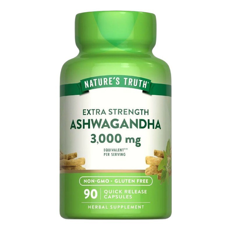 VITAMINAS EN CAPSULAS DE ASHWAGANDHA 300MG, SIN GLUTEN Y OMG, DAN FUERA ADICIONAL, LIBERACION RAPIDA, SUPLEMENTO ALIMENTARIO NATURE S TRUTH 90UND