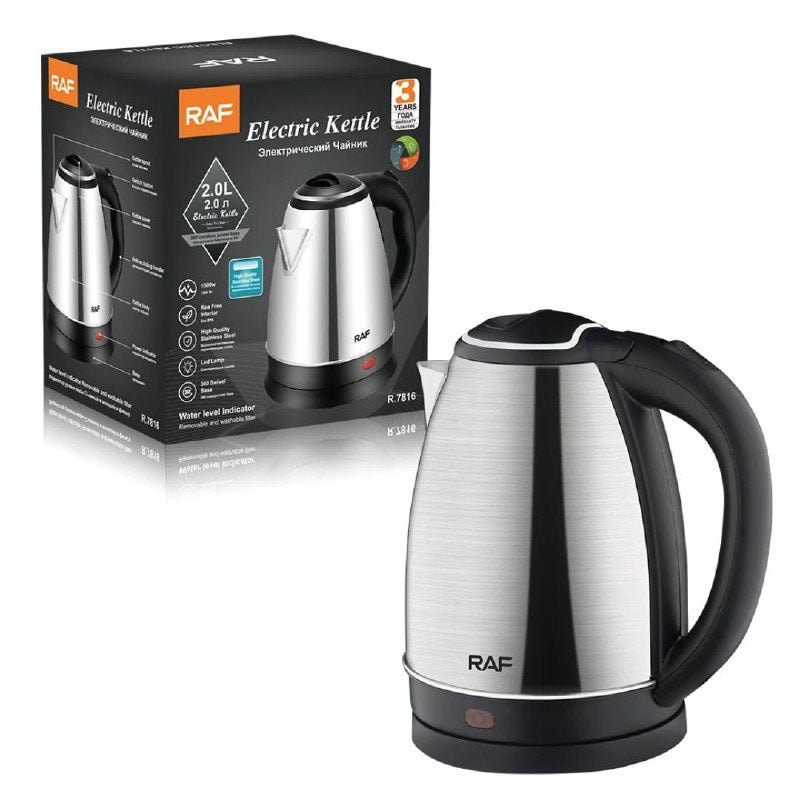 MAQUINA HERVIDORA DE AGUA ELECTRICA, CAPACIDAD 2L, POTENCIA 1500W, INTERIOR DE LIBRE DE BPA Y APAGADO AUTOMATICO RAF CLASSIC 22X16CM