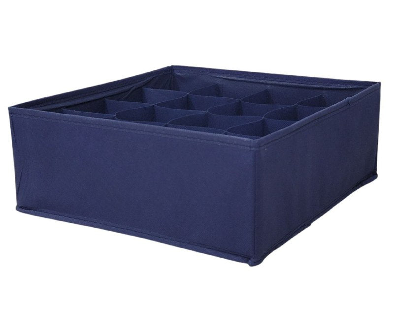 ORGANIZADOR CAJA DE ALMACENAMIENTO CON 16 COMPARTIMIENTOS FIJOS PARA FAJAS, CALCETINES, ETC CLOSET ESSENTIALS 30X30CM