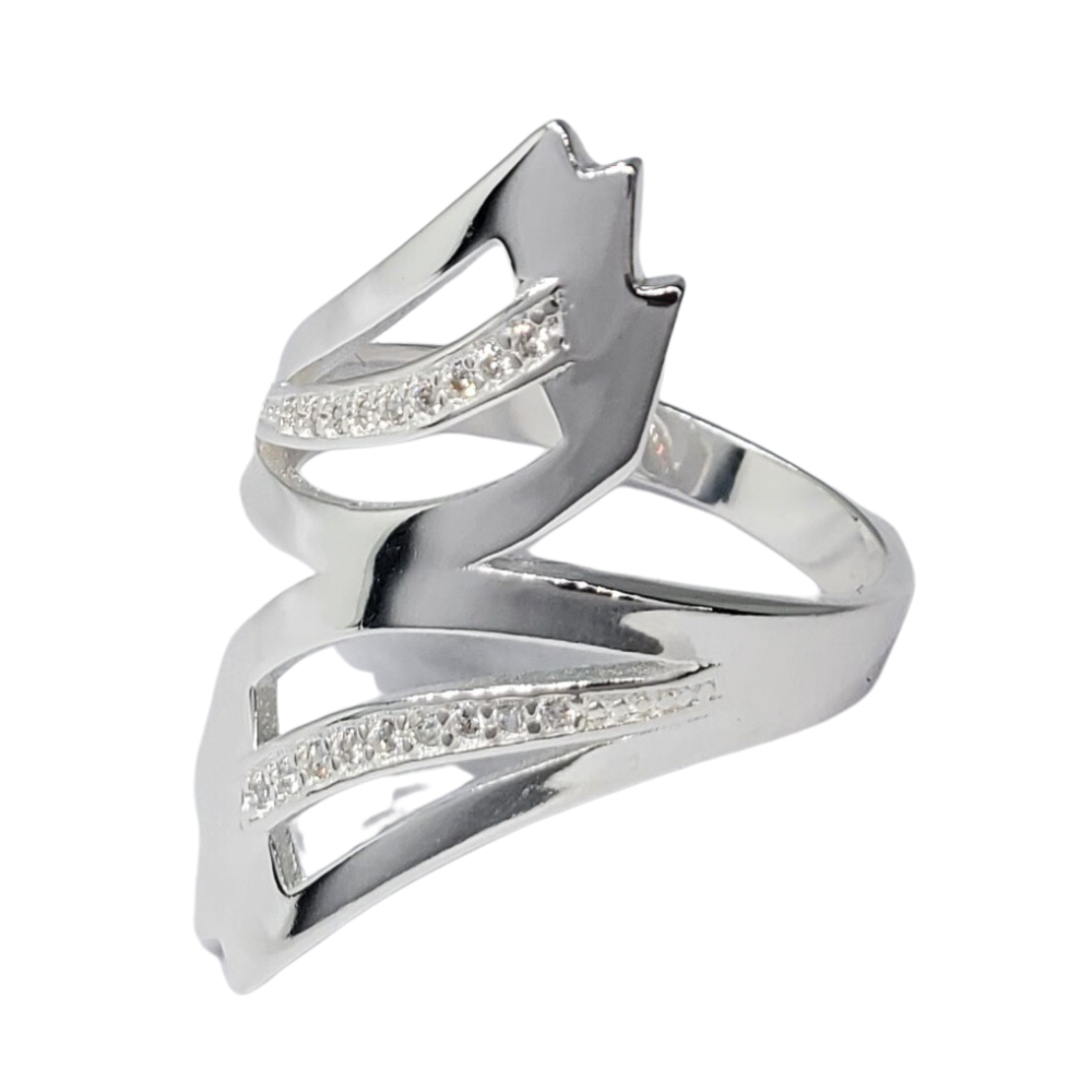 PANI2012 ANILLO CON CIRCONES TRANSPARENTES, PLATA 925