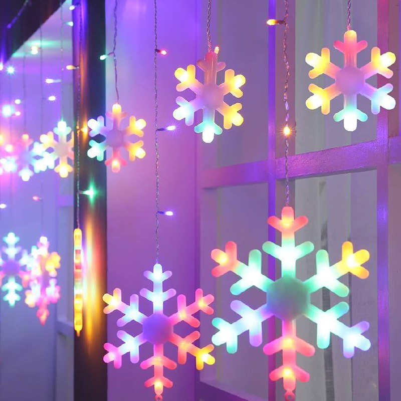 LUCES DECORATIVAS NAVIDEÑAS PARA INTERIORES O EXTERIORES DE COPO DE NIEVE MULTICOLOR 15X10X15CM