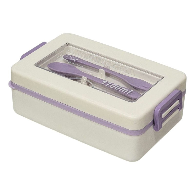 LONCHERA CON SEPARADOR Y CUBIERTOS, CAPACIDAD 1100ML LUNCH BOX DELICIOUS LUNCH