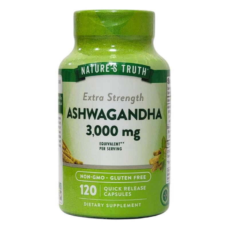 VITAMINAS FUERZA ADICIONAL ASHWAGANDHA 3000MG, SIN GLUTEN, CAPSULAS DE LIBERACION RAPIDA NATURE S TRUTH 120UND