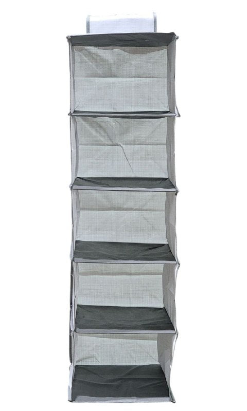 ORGANIZADOR CAJA DE ALMACENAMIENTO COLGANTE DE 5 NIVELES IDEAL PARA ROPA O ZAPATOS MNT HOME IMPLEMENTS 100X30CM
