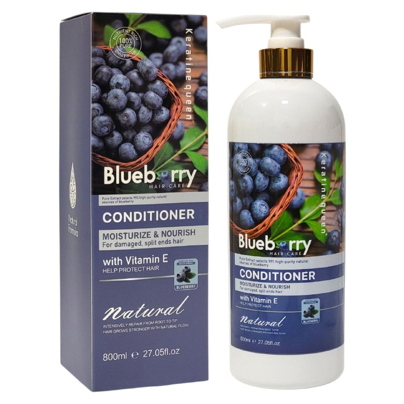 ACONDICIONADOR PARA EL CABELLO 800 ML DE ARANDANO HIDRATANTE Y NUTRITIVO, IDEAL PARA EL CABELLO DAÑADO Y CON PUNTAS ABIERTAS, CON VITAMINA E Y COLAGENO, HIDRATA PROFUNDAMENTE DANDO ELASTICIDAD, REDUCIENDO CAIDA, DANDO BR