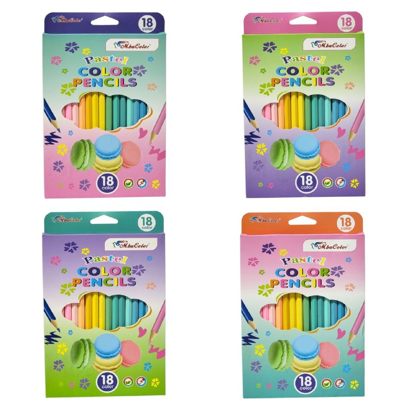 SET DE LAPICES DE COLORES PASTEL 18UND MBACOLOR