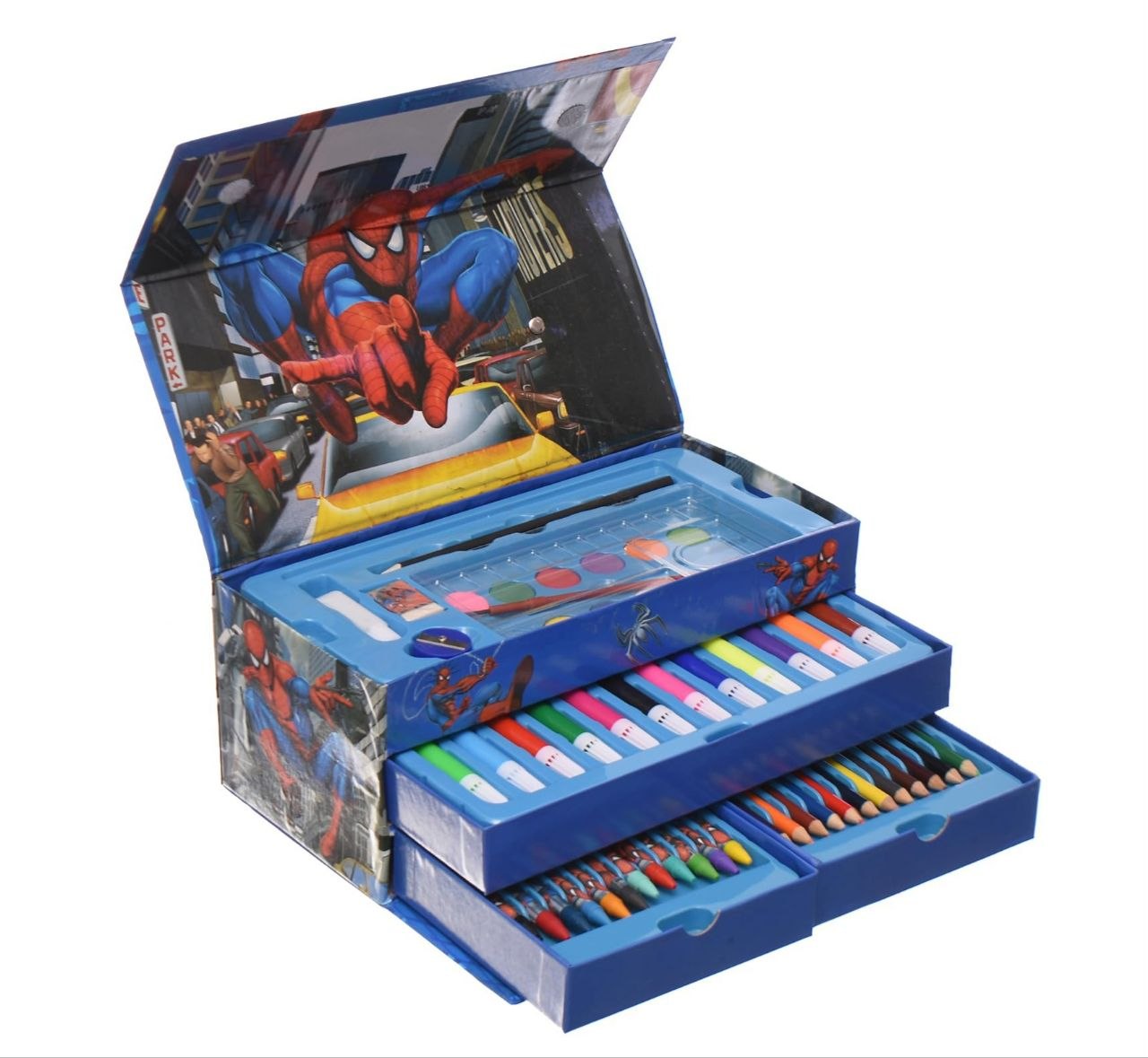 ESTUCHE DE ARTE INFANTIL CON DISEÑO DE SPIDER MAN 54PCS