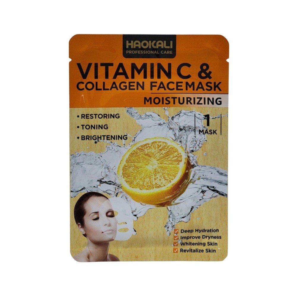 MASCARILLA FACIAL HIDRATANTE CON VITAMINA C Y COLAGENO HAOKALI 30ML