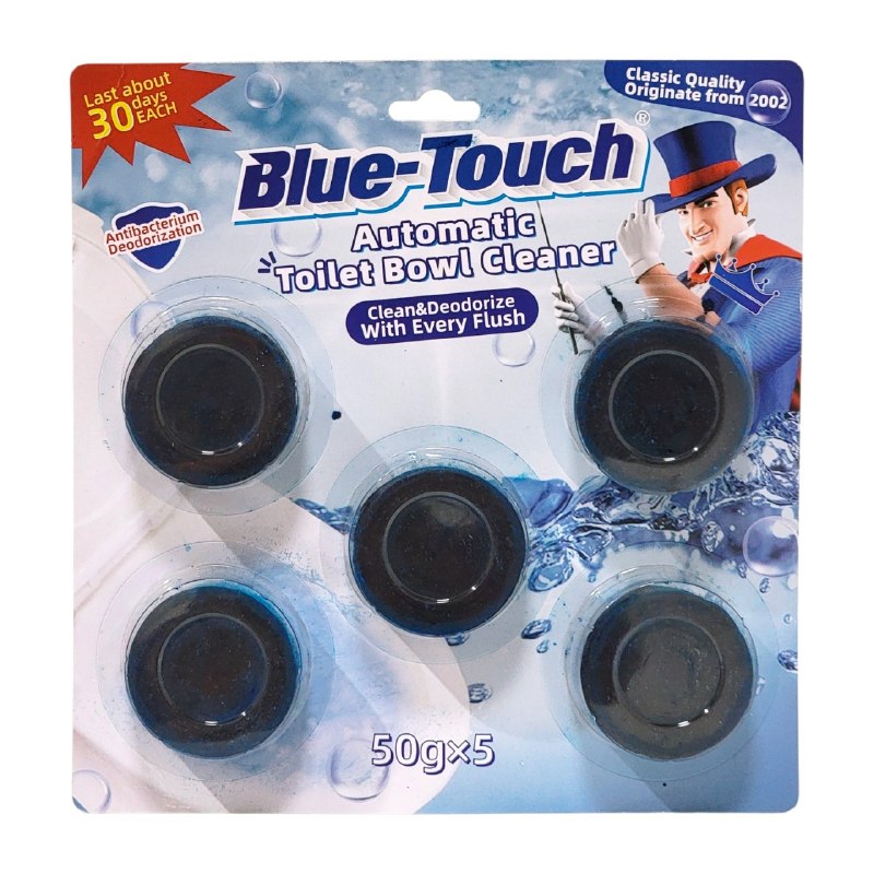 LIMPIADOR AUTOMATICO DE INODOROS EFECTO AZUL 5UND BLUE-TOUCH 5X50G