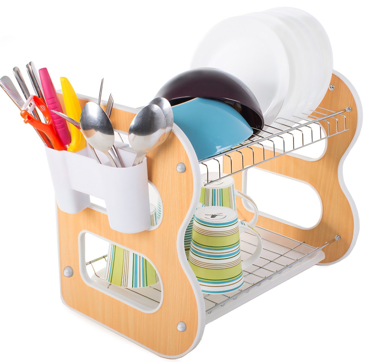 ESTANTE ORGANIZADOR Y ESCURRIDOR DE COCINA DE 2 NIVELES