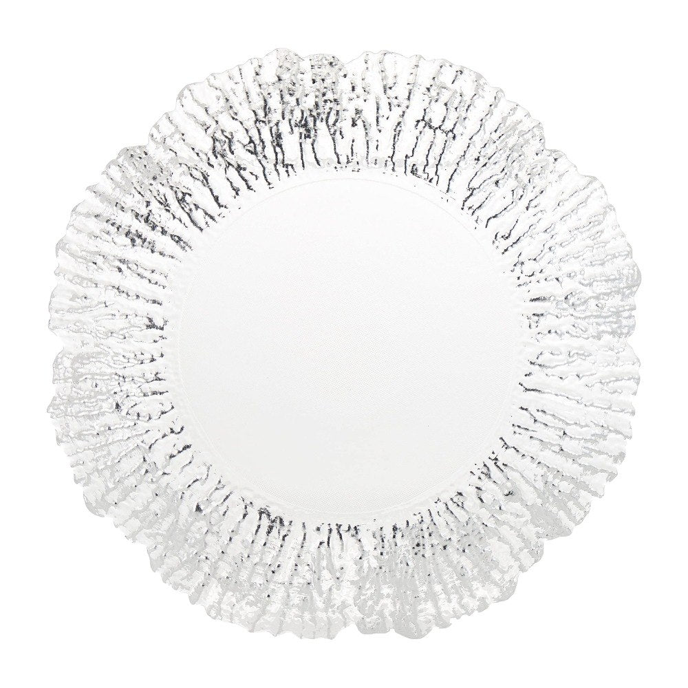 PLATO DE CARGA DECORATIVO TRANSPARENTE DE PLASTICO 31CM