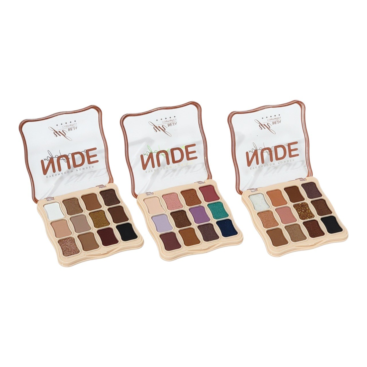 PALETA DE SOMBRAS DE OJOS NEUTRA 12 TONOS NUDE YH BEJA COSMETICS 12G