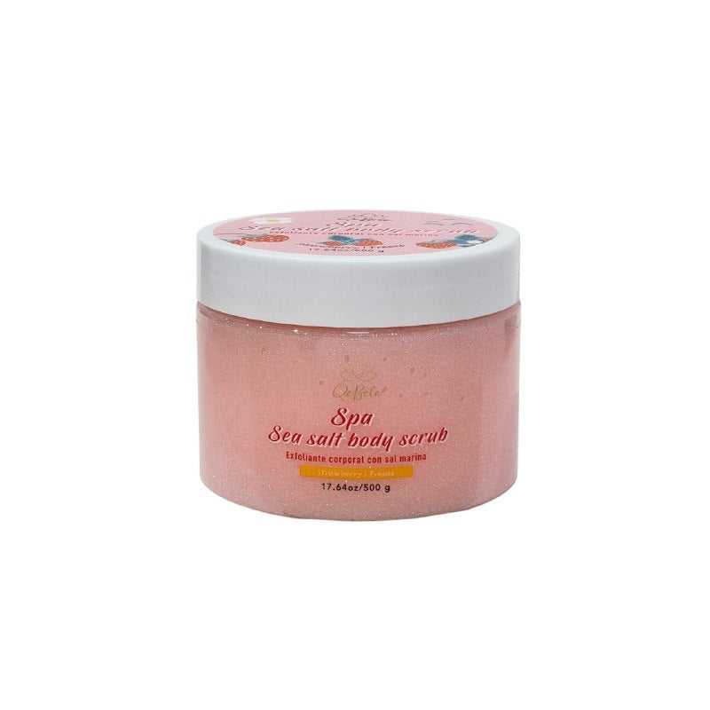 EXFOLIANTE CORPORAL DE SAL MARINA CON ESENCIA DE FRESA QEBELA 500G
