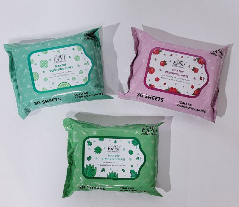 TOALLITAS DESMAQUILLANTES ESPECIAL PARA PARPADOS Y ROSTRO, EXTRACTO DE ROSA, ALOE VERA Y PEPINO ENGOL COLLECTIONS 30UND