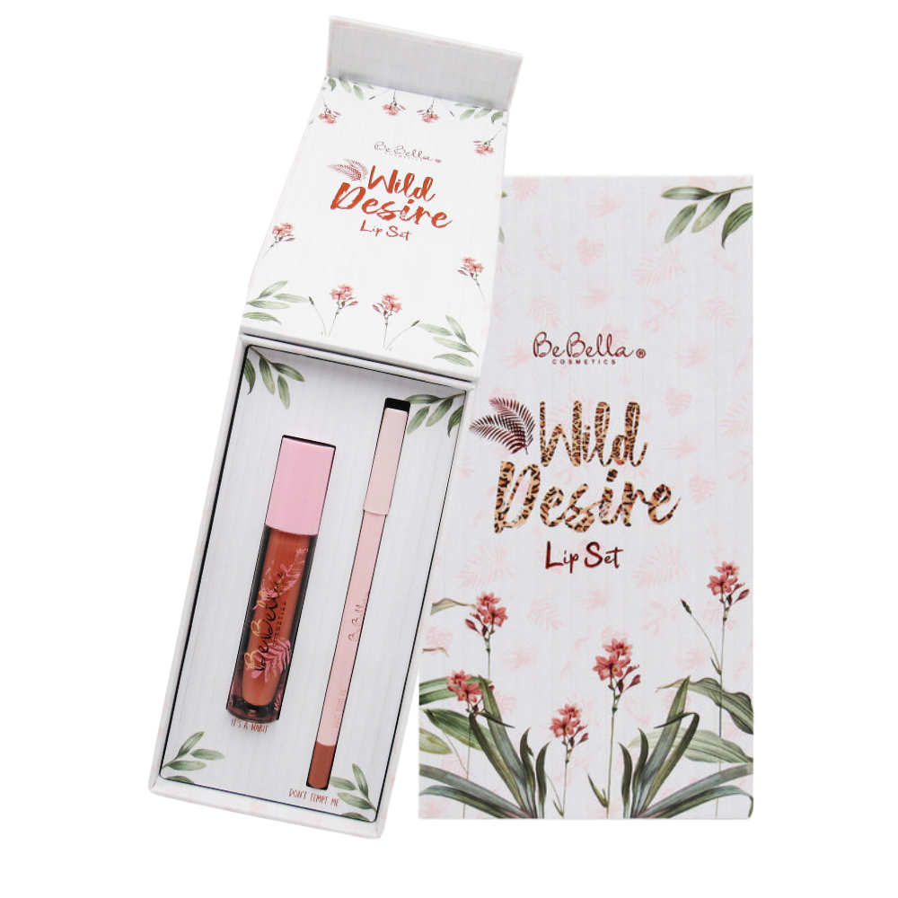 SET DE BRILLO LABIAL Y DELINEADOR WILD DESIRE LIP BEBELLA