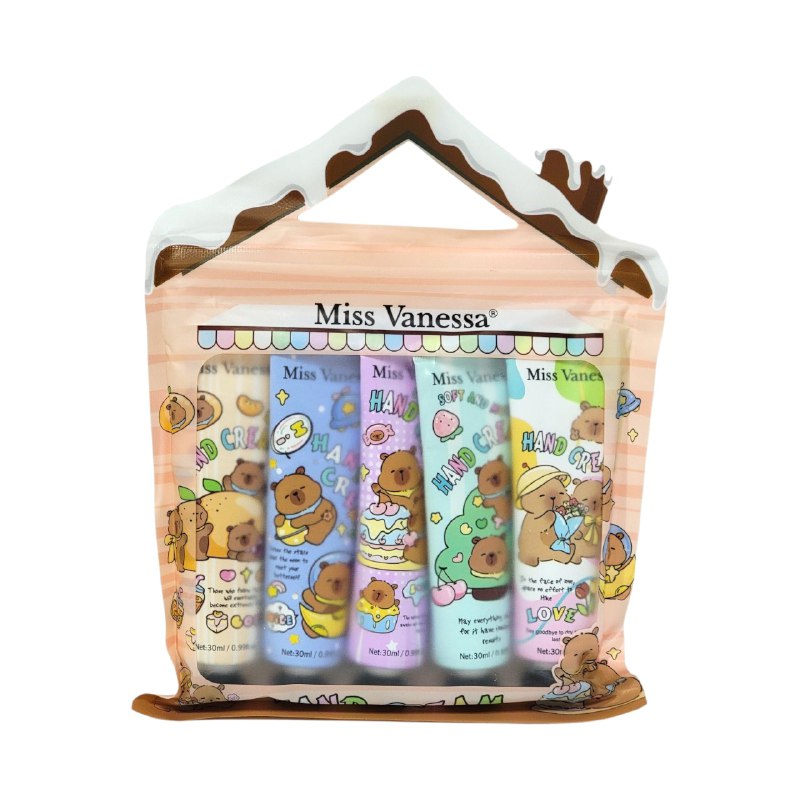 SET DE CREMA PARA MANOS HIDRATANTES NUTRITIVAS Y REJUVENECEDORAS 5PCS MISS VANESSA 30GX5