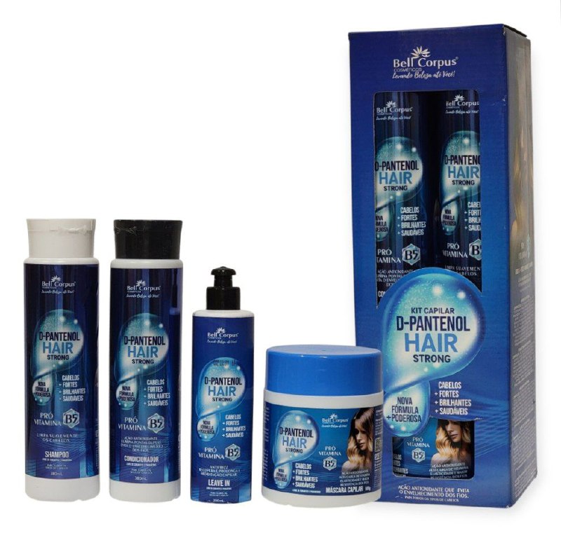 SET DE CUIDADO PARA EL CABELLO D-PANTENOL CABELLO FUERTE Y SALUDABLE BELL CORPUS COSMETICS