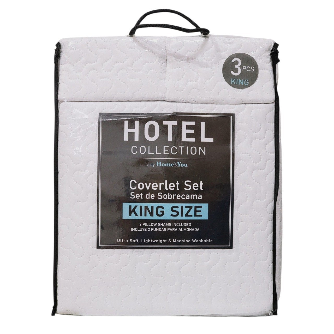 SET DE CUBRECAMA LIGERO DE ALTA GAMA TAMAÑO KING CON FUNDAS HOTEL COLLECTION 254X218CM