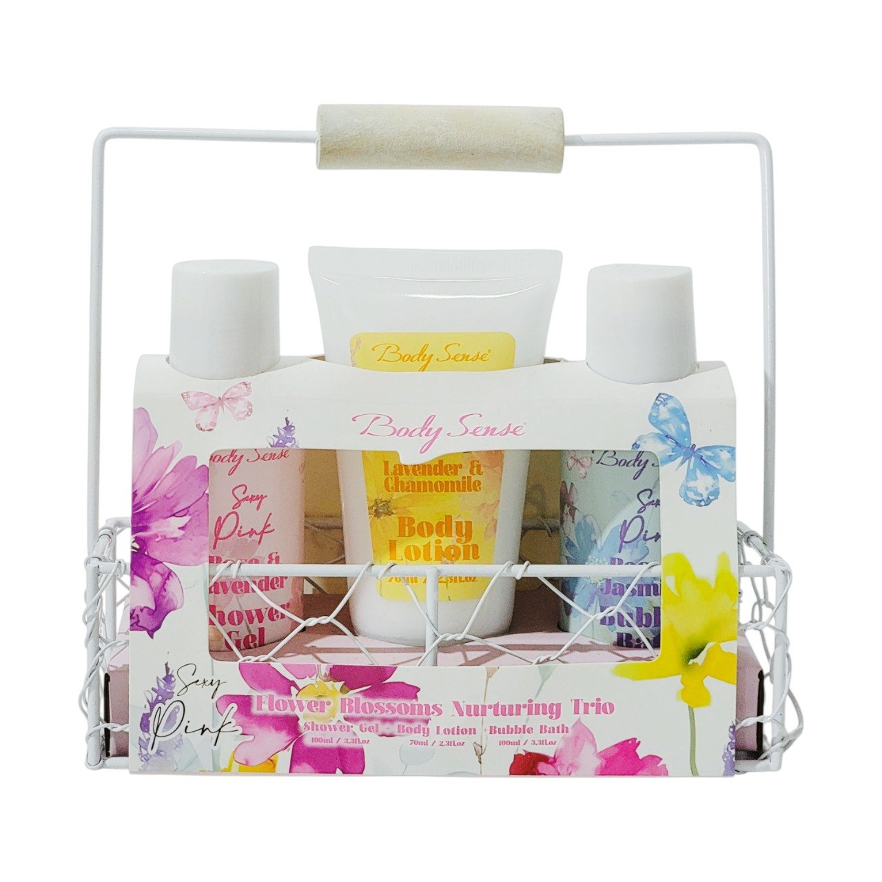 SET DE CUIDADO CORPORAL NUTRITIVO DE SPA CON AROMAS FLORALES 3PCS BODY SENSE