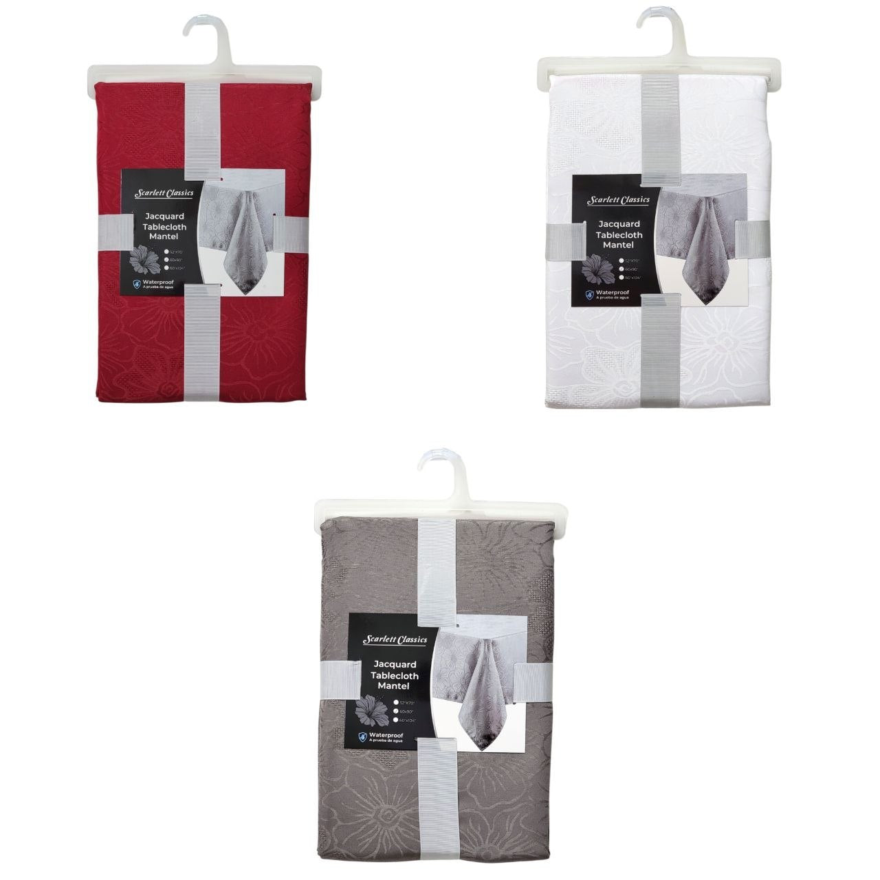 MANTEL CON TEJIDO JACQUARD ELEGANTE APRUEBA DE AGUA SCARLETT CLASSICS 152X228CM