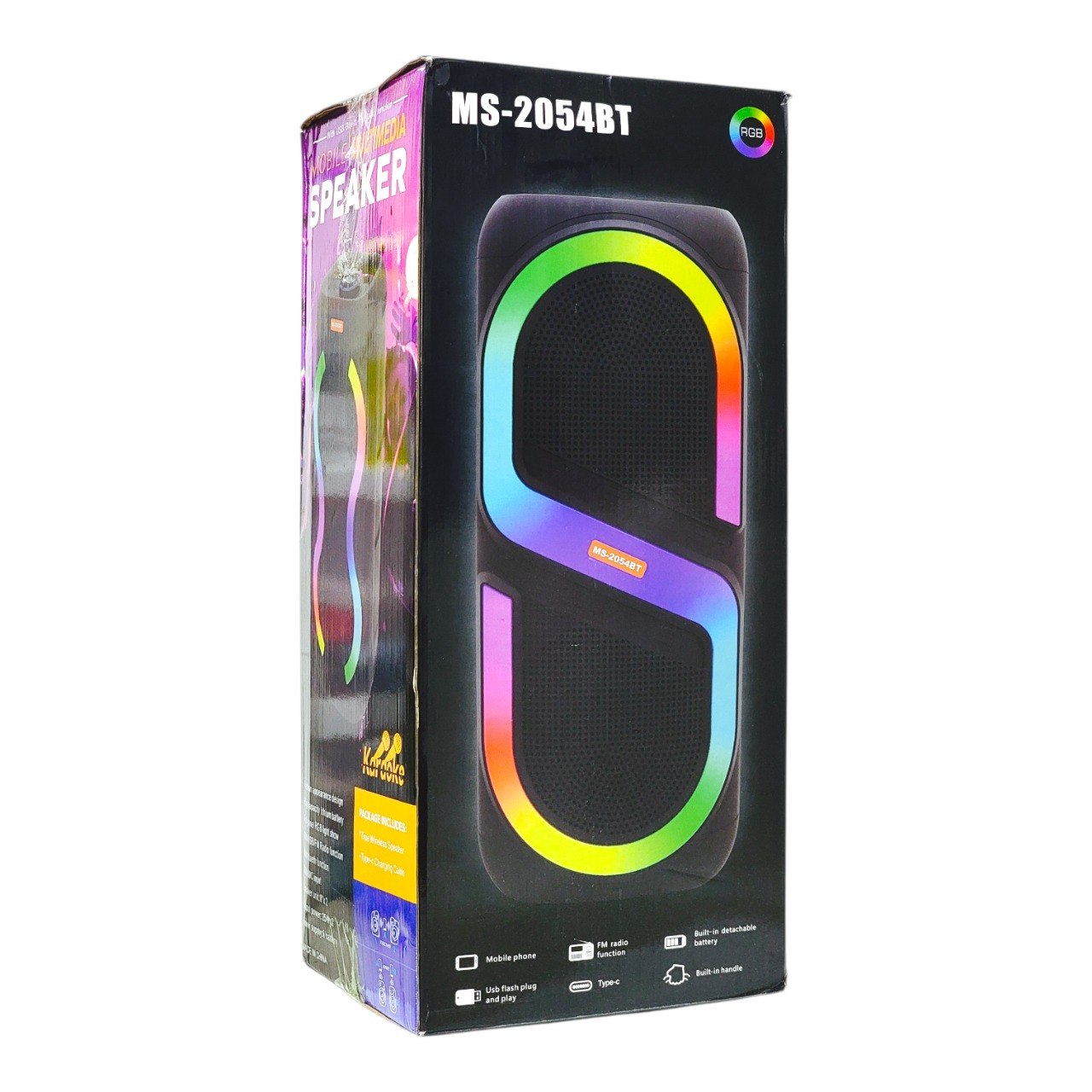 PARLANTE ALTAVOZ INALAMBRICO PORTATIL CON LUCES LED RGB MODELO MS-2054BT