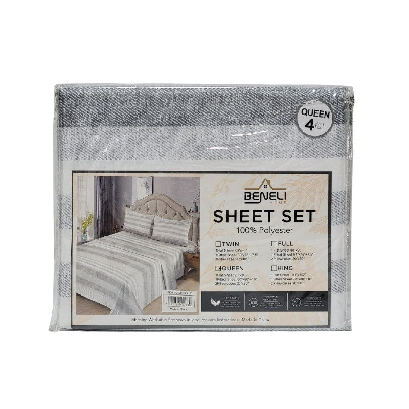 JUEGO DE CAMA ELEGANTE QUEEN 4PCS BENELI HOME