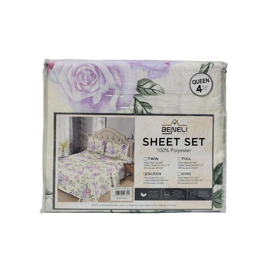JUEGO DE CAMA ELEGANTE QUEEN 4PCS BENELI HOME