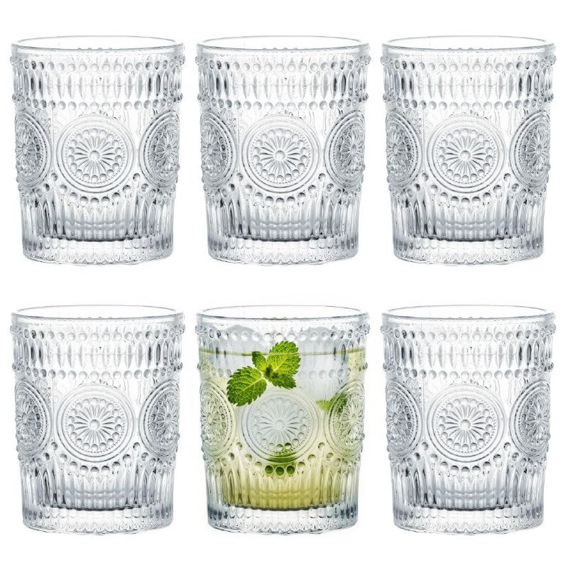 SET DE VASOS DE CRISTAL DE DISEÑO LABRADO COLECCION JXCX 6PCS BENELI HOME