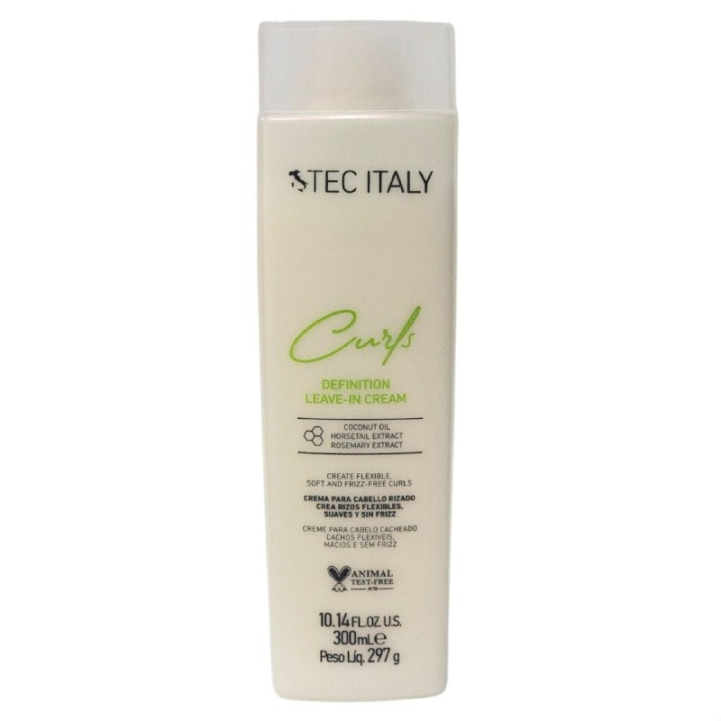 CREMA PARA PEINAR PARA RIZOS SIN ENJUAGUE CON ACEITE DE COCO Y EXTRACTO DE COLA DE CABALLO Y ROMERO TEC ITALY 300ML