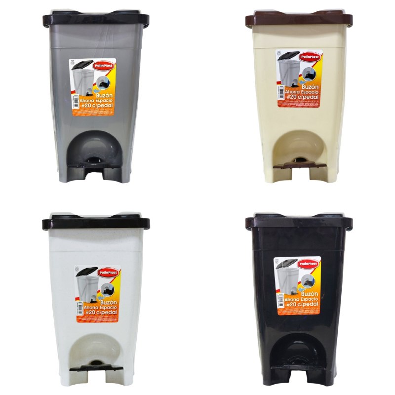 BASURERO CON TAPA SISTEMA DUAL POLINPLAST 19L 35X26X42CM
