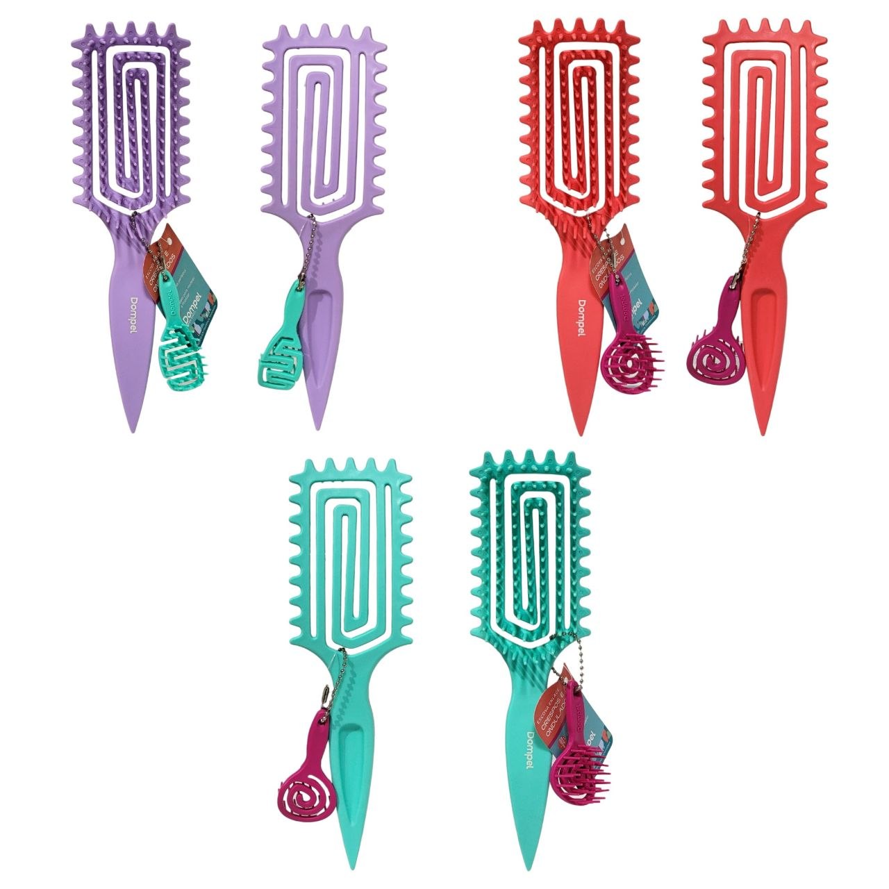 CEPILLO PARA EL CABELLO DESENREDANTE FLEXIBLE CON FRAGANCIA Y ACCESORIO DOMPEL