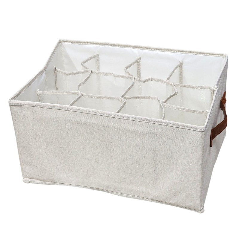 ORGANIZADOR CAJA DE ALMACENAMIENTO DE 12 COMPARTIMIENTOS FIJOS, PARA FAJAS, ROPA INTERIOR, CALCETINES Y MAS