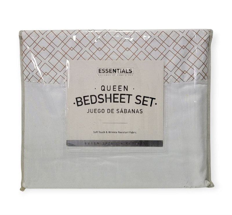 JUEGO DE SABANAS QUEEN DE 4 PIEZAS HOME ESSENTIALS