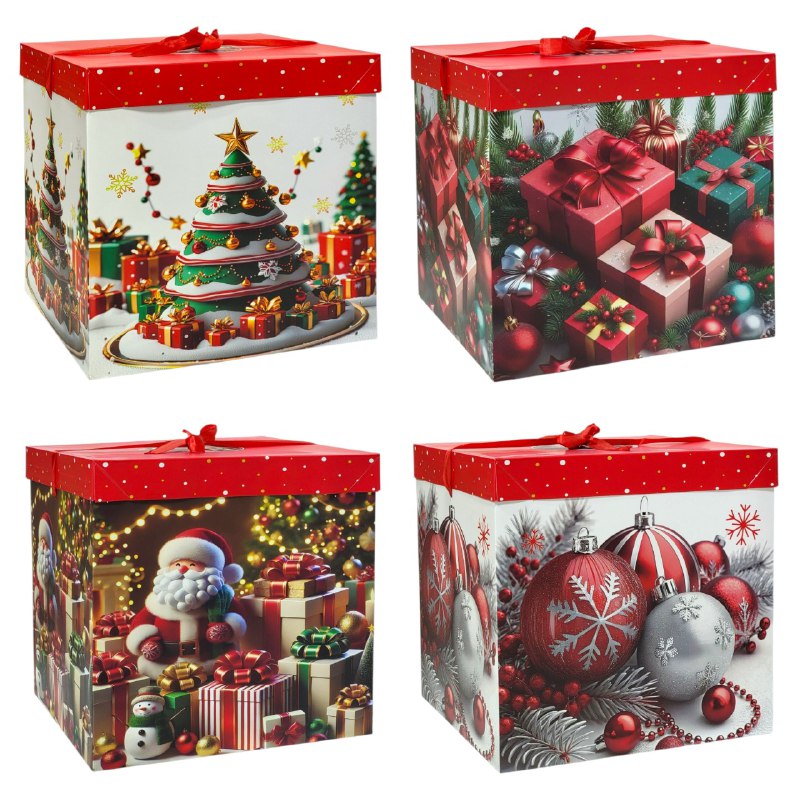 CAJA DE REGALO NAVIDEÑA EXTRA GRANDE 30X30CM