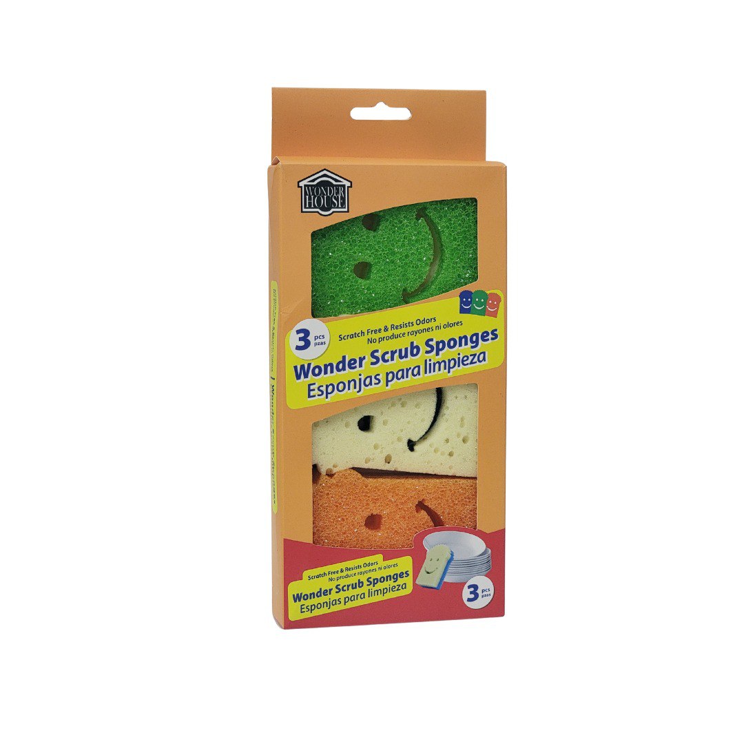 ESPONJAS PARA LIMPIEZA MULTIUSO CON CONTROL DE TEXTURA 3PCS WONDER HOUSE 8x11CM
