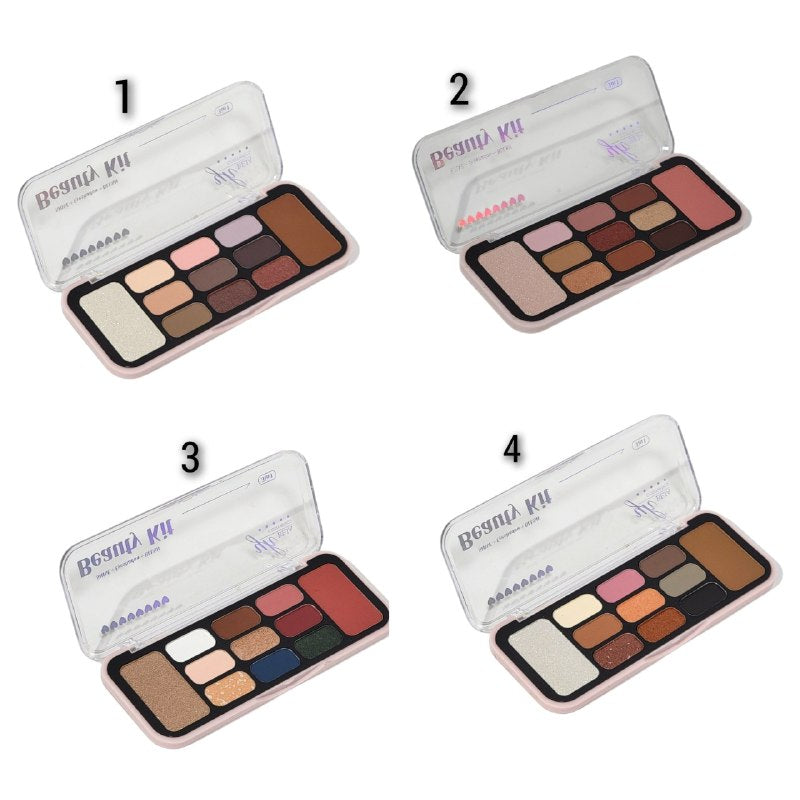 SOMBRAS DE OJOS EN PALETA DE TONOS NATURALES Y BRILLANTES YH BEJA COSMETICS 10G